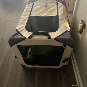 Portable Pet Carrier in Beige and Brown “ DOG’s CRIB